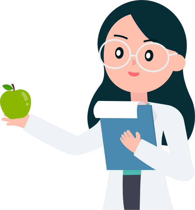 Hand drawn nutritionist illustration.